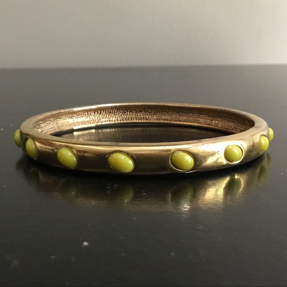 J CREW gold & yellow dot bangle bracelet